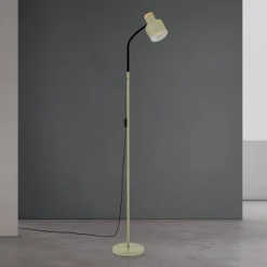 ORION Gulvlampe Gili, stål, lysegrøn, højde 150 cm, E27