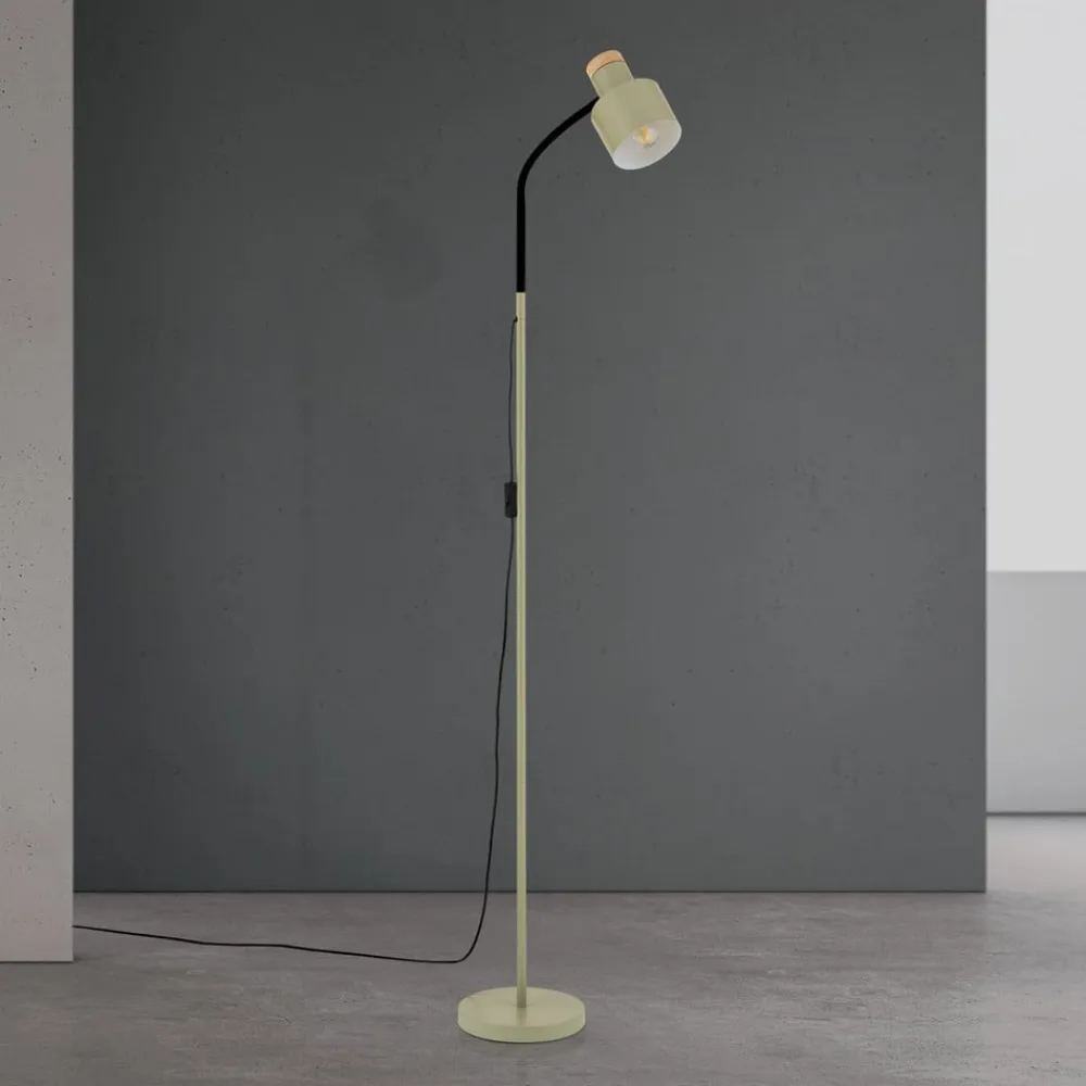 ORION Gulvlampe Gili, stål, lysegrøn, højde 150 cm, E27