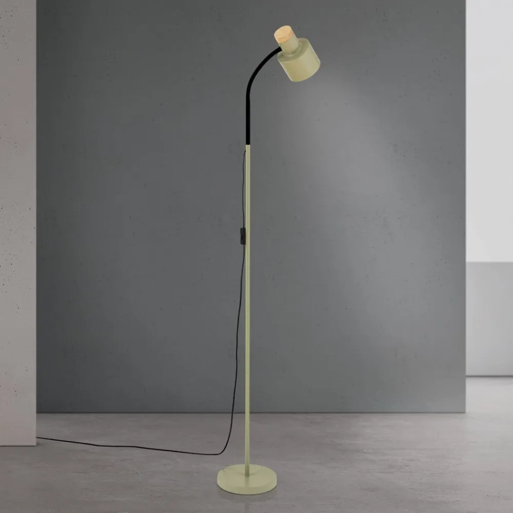 ORION Gulvlampe Gili, stål, lysegrøn, højde 150 cm, E27