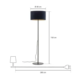 Gulvlampe Golden Roller mørkeblå/guld^Duolla New