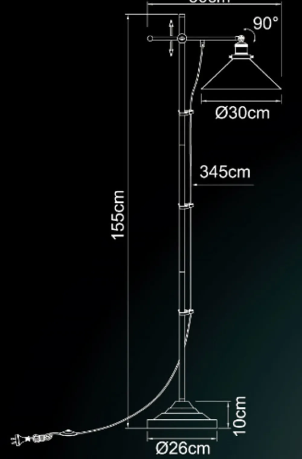 Gulvlampe Lenius med bevægelig skærm^Globo Online