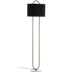 Avonni Gulvlampe LM-9112-1E, marmorfod, tekstilskærm