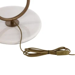 Avonni Gulvlampe LM-9112-1E, marmorfod, tekstilskærm