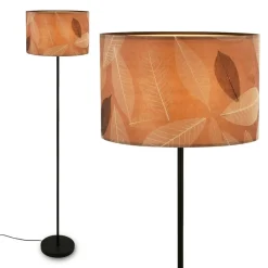 Briloner Gulvlamper|Gulvlamper>Gulvlampe Mata, brun, metal, stof, E27