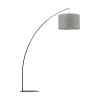 TK Lighting Gulvlampe Moby Gray med tekstilskærm