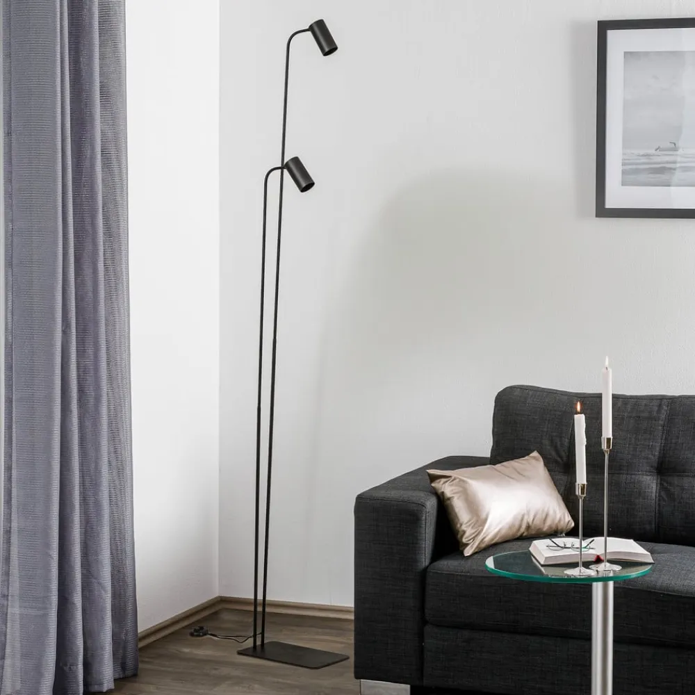 Nowodvorski Lighting Gulvlampe Mono II, 2 lyskilder, sort