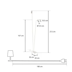 Nowodvorski Lighting Gulvlampe Mono II, 2 lyskilder, hvid