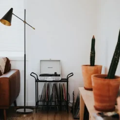 Gulvlampe Nelu, sort, højde 185 cm, metal, justerbar^Avonni Outlet