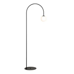 Gulvlampe Nova, glas/metal, sort/hvid, højde 155 cm^Domiluce Hot