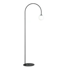 Gulvlampe Nova, glas/metal, sort/hvid, højde 155 cm^Domiluce Hot
