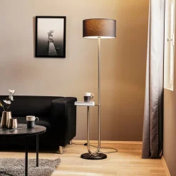 ONLI Gulvlamper>Gulvlampe Pongo med stofskærm og hylde