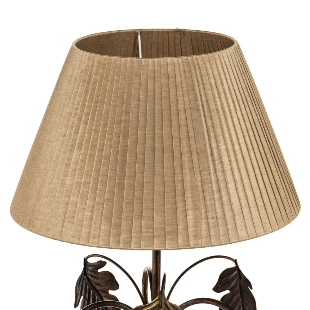 ONLI Gulvlamper>Gulvlampe Quercia, stofskærm og egeblade