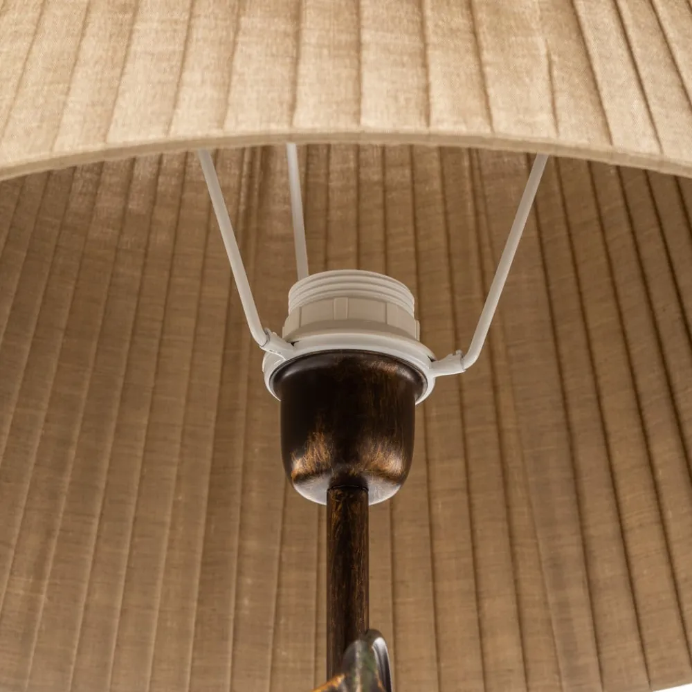 ONLI Gulvlamper>Gulvlampe Quercia, stofskærm og egeblade