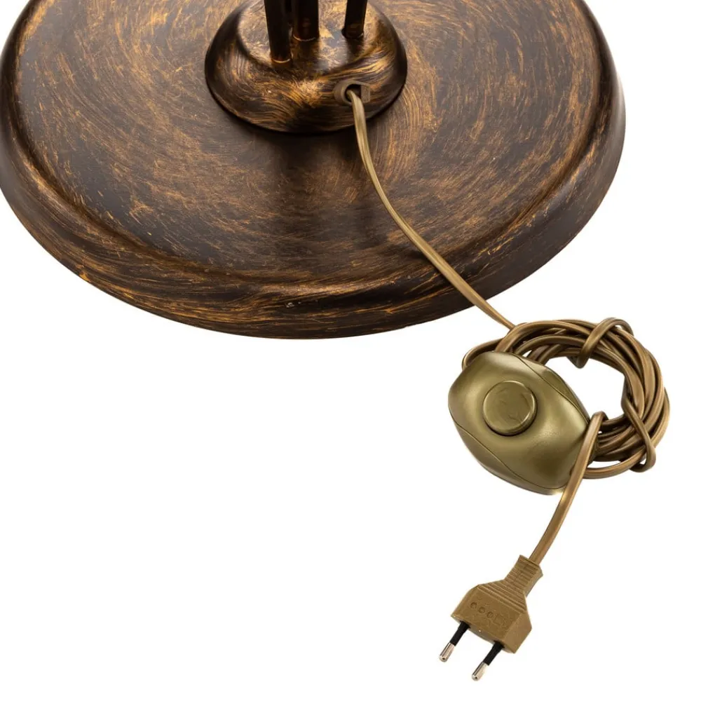 ONLI Gulvlamper>Gulvlampe Quercia, stofskærm og egeblade