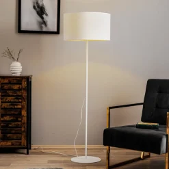 Duolla Gulvlampe Roller, hvid/guld, højde 145 cm