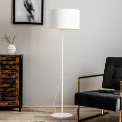 Duolla Gulvlampe Roller, hvid/guld, højde 145 cm