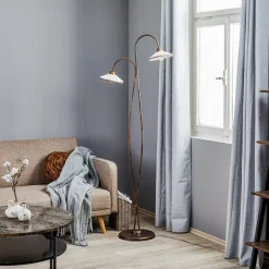 Gulvlampe Rosina med to keramiske skærme^ONLI