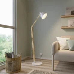 Gulvlampe Skansen, justerbar, hvid^Lamkur Discount