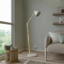 Gulvlampe Skansen, justerbar, hvid^Lamkur Discount