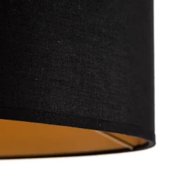 Domiluce Gulvlampe Tago, treben, skærm sort/guld