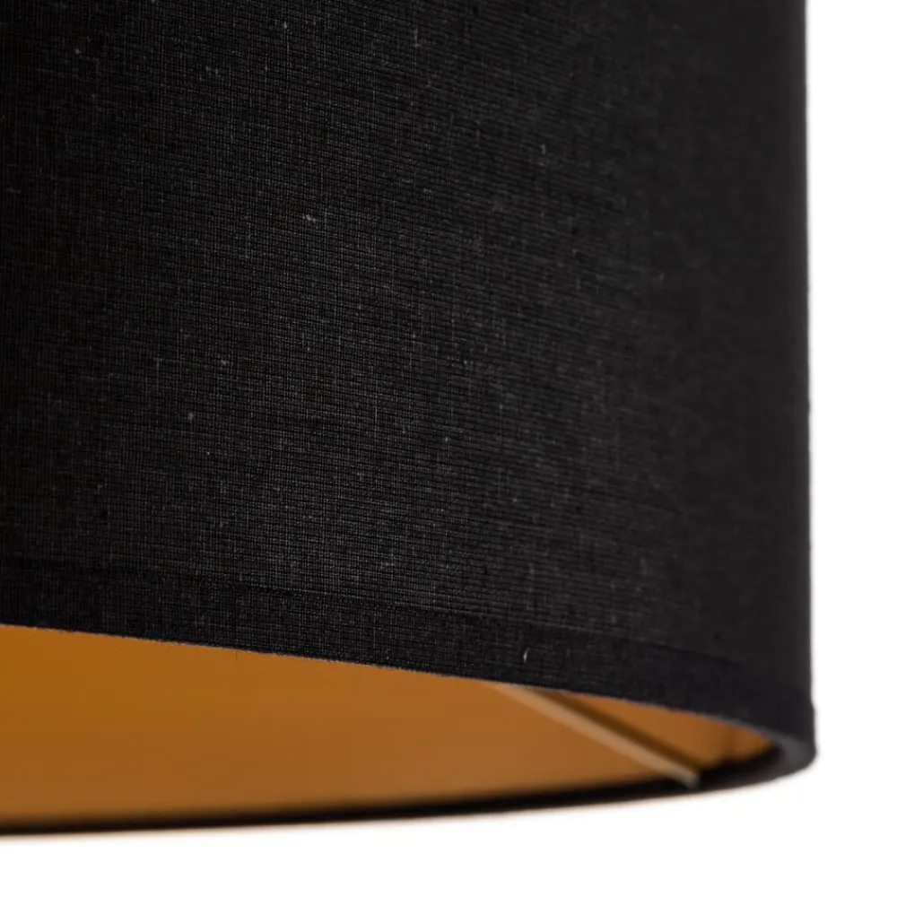 Domiluce Gulvlampe Tago, treben, skærm sort/guld