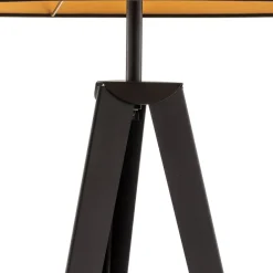 Domiluce Gulvlampe Tago, treben, skærm sort/guld