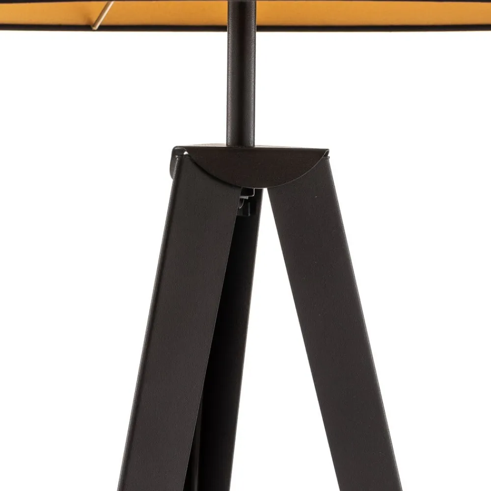 Domiluce Gulvlampe Tago, treben, skærm sort/guld