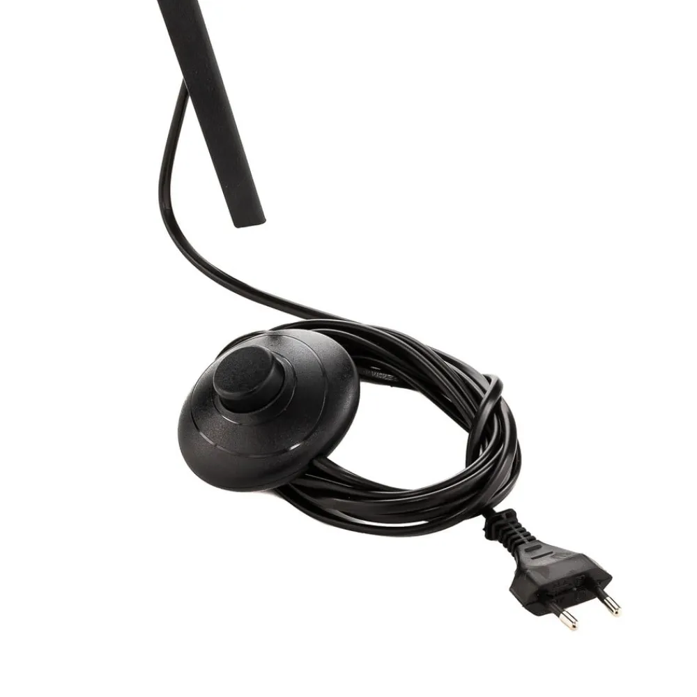 Domiluce Gulvlampe Tago, treben, skærm sort/guld