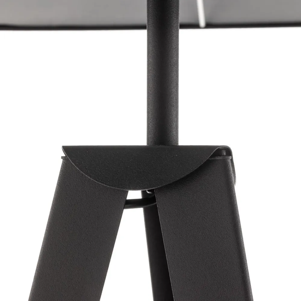 Euluna Gulvlampe Tago, treben, skærm sort/sølv