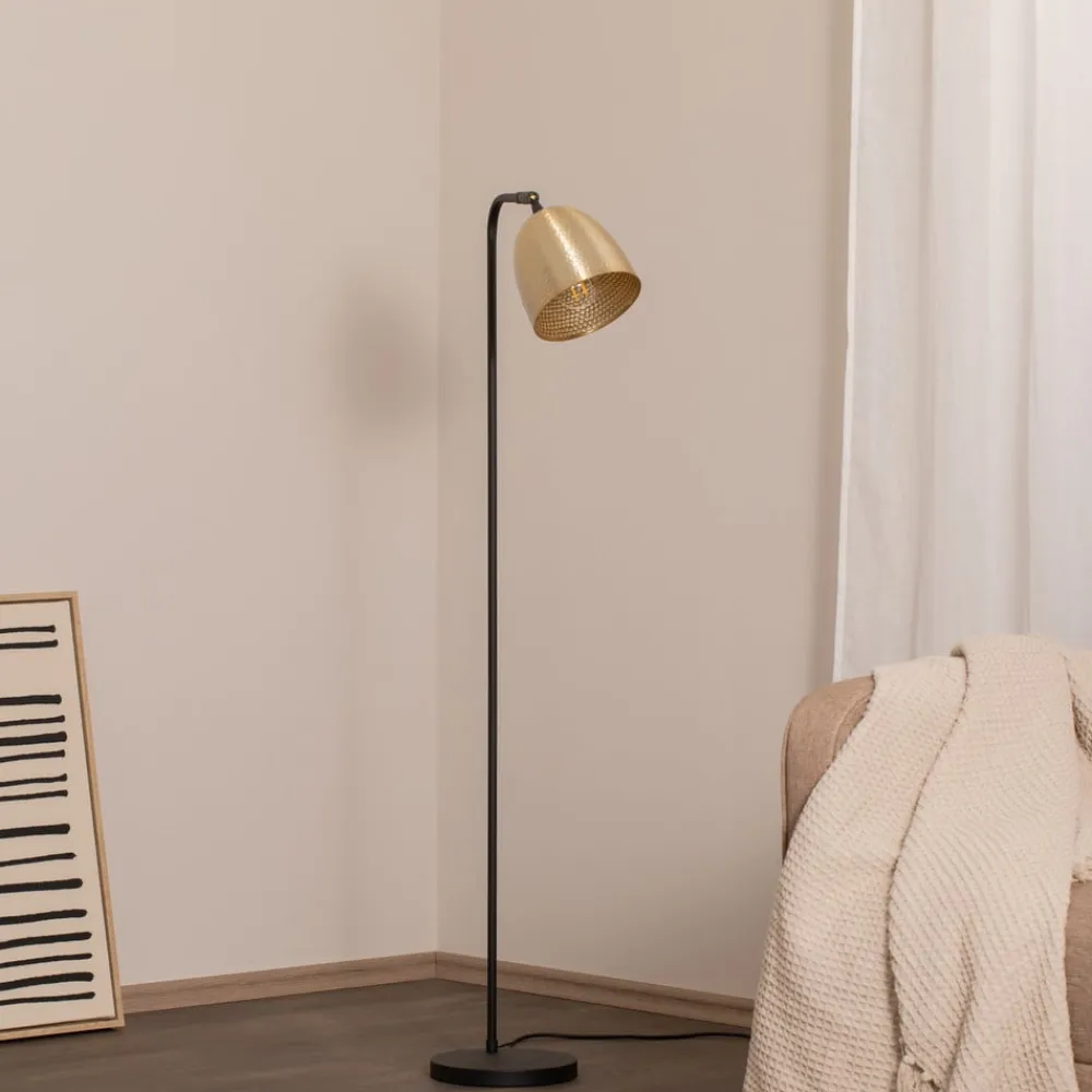 Gulvlampe Tattoo 4091 antik guld/sort, metal Højde 120 cm^Opviq Best