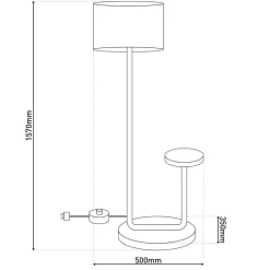 Näve Gulvlampe Tordis, sort/hvid, tekstil, højde 157 cm Hylde