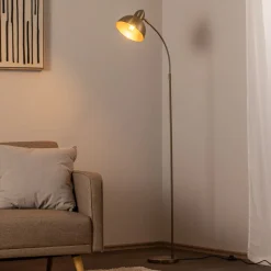 Opviq Gang|Pendellamper>Gulvlampe Varzan, guld, metal, højde 162 cm, E27