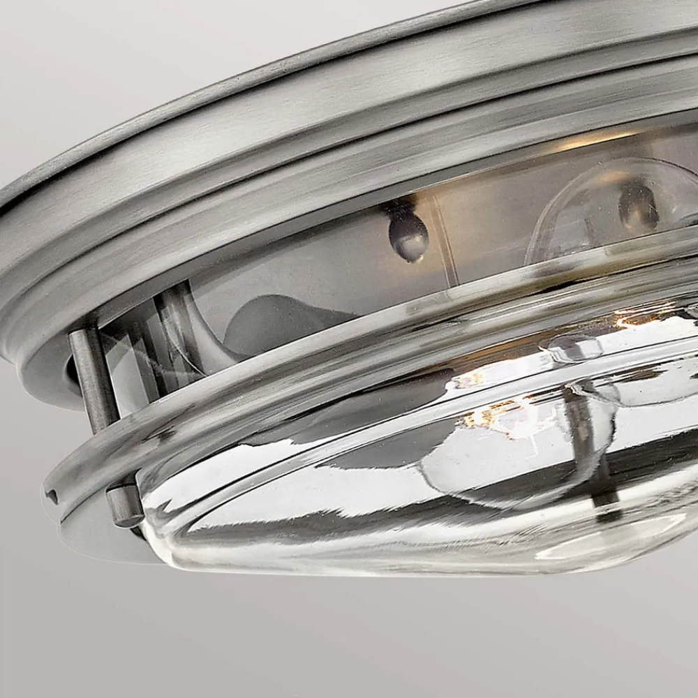 Quintiesse Hadrian udendørs loftslampe, antik nikkel/klar