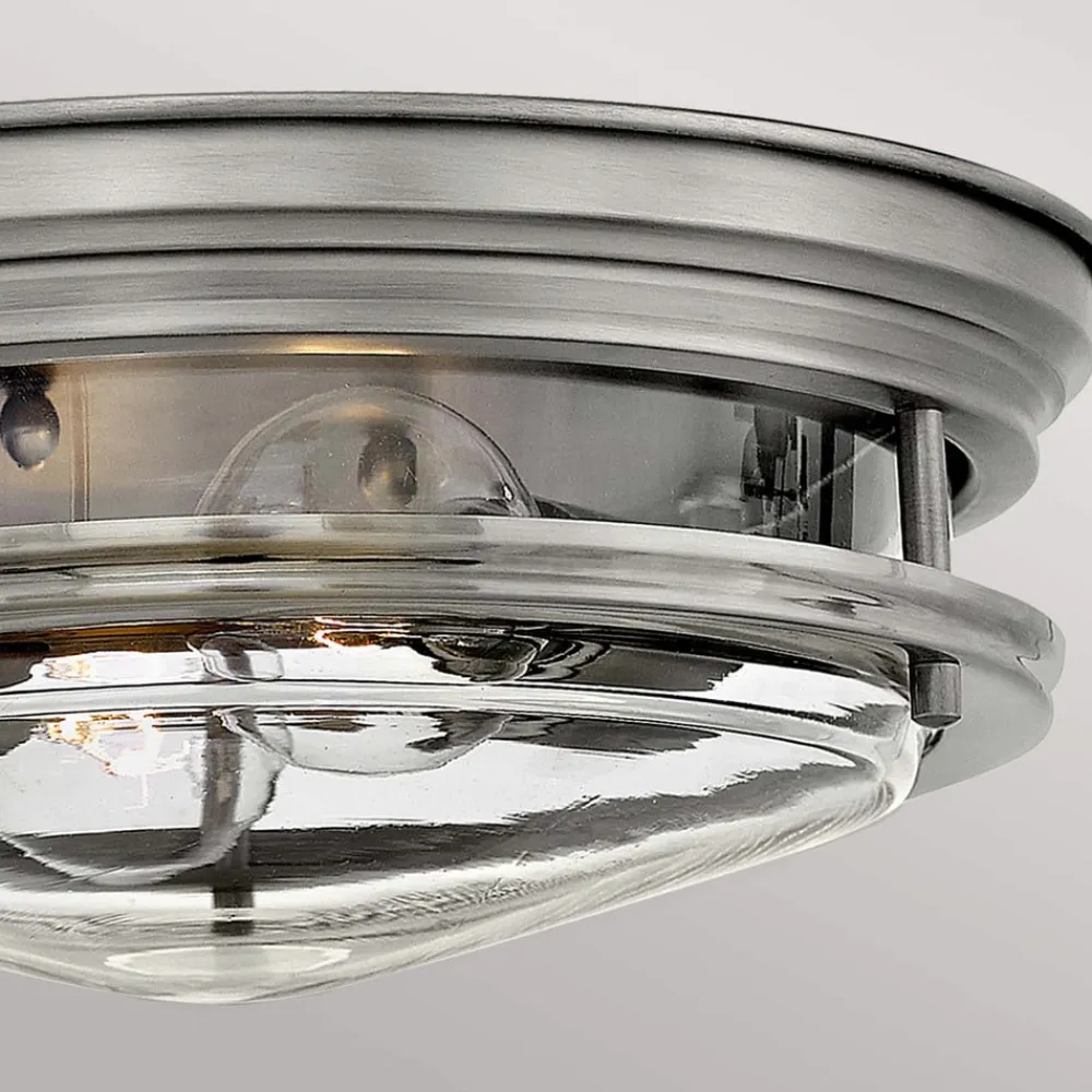 Quintiesse Hadrian udendørs loftslampe, antik nikkel/klar