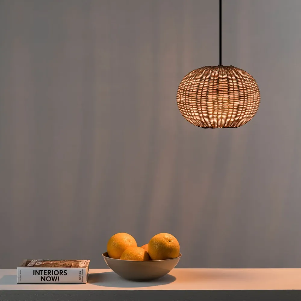 Haka pendellampe med rattan-skærm, Ø 25 cm^FARO BARCELONA Discount