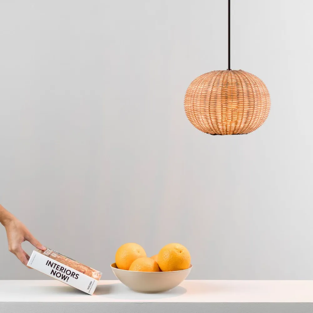 Haka pendellampe med rattan-skærm, Ø 25 cm^FARO BARCELONA Discount