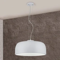 Trio Lighting Halvskålformet pendellampe Baron i mat hvid