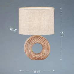 Hanke bordlampe, højde 31 cm, skærm sandfarvet^FISCHER & HONSEL Discount