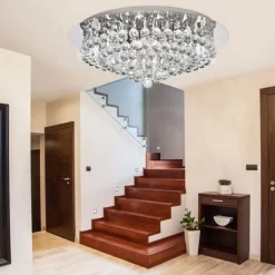 Searchlight Hanna loftlampe, krom, glaskrystalkugler, 55 cm