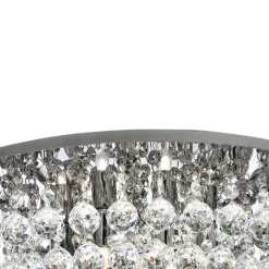 Searchlight Hanna loftlampe, krom, glaskrystalkugler, 55 cm