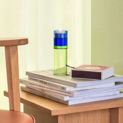 Astro fyrfadsstage, grøn/blå, krystalglas, 15 cm^Hübsch Hot