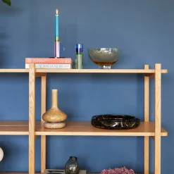 Astro fyrfadsstage, grøn/blå, krystalglas, 15 cm^Hübsch Hot