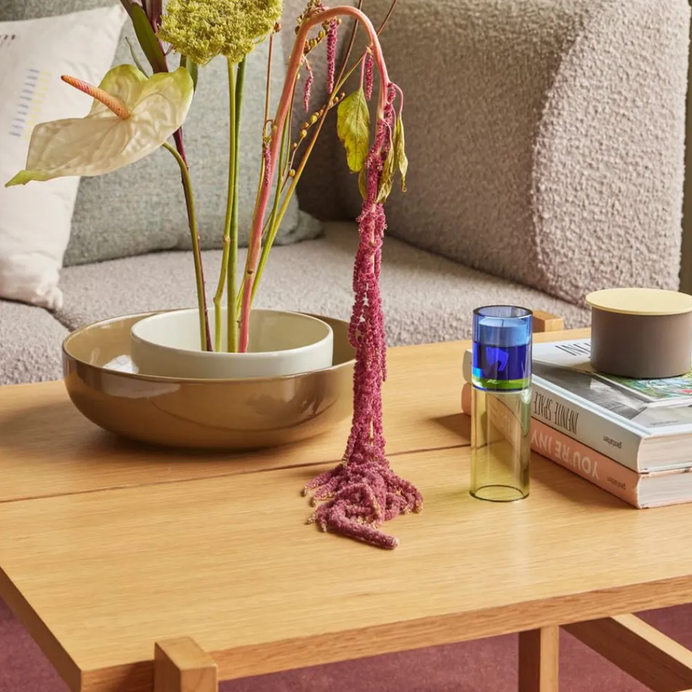 Astro fyrfadsstage, grøn/blå, krystalglas, 15 cm^Hübsch Hot