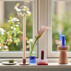 Astro fyrfadsstage, grøn/blå, krystalglas, 15 cm^Hübsch Hot