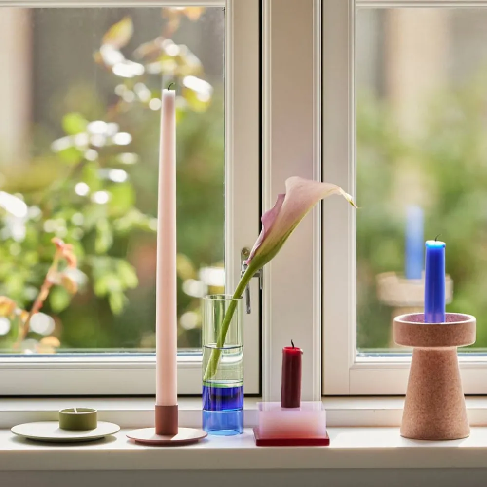 Astro fyrfadsstage, grøn/blå, krystalglas, 15 cm^Hübsch Hot