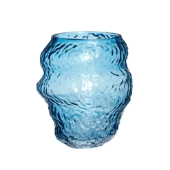 Aurora-vase, glas, blå, højde 18 cm^Hübsch Clearance