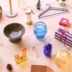 Aurora-vase, glas, blå, højde 18 cm^Hübsch Clearance