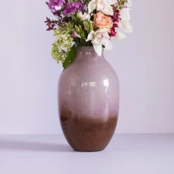 Posy-vase, glas, rødbrun/olivenrosa, højde 37 cm^Hübsch Sale