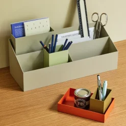 Hübsch Sortit organiser, sæt med 4, grøn/orange/sandfarvet