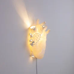 Heart Lamp LED-væglampe af porcelæn, hvid^SELETTI Outlet